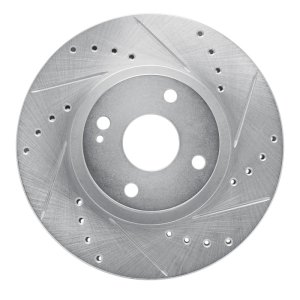 Mazda Miata Brake Rotor (1) - Front Right - R1 Concepts - Drilled & Slotted - Silver - `01-`05 Mazda Miata Brake Rotor (1) - Front Right - R1 Concepts - Drilled & Slotted - Silver - `01-`05